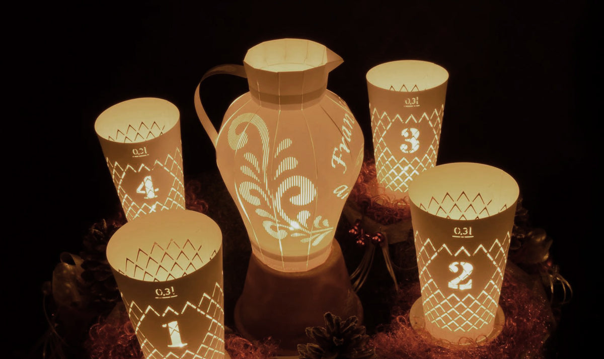 Lot de 4 luminaires nervurés Advent 