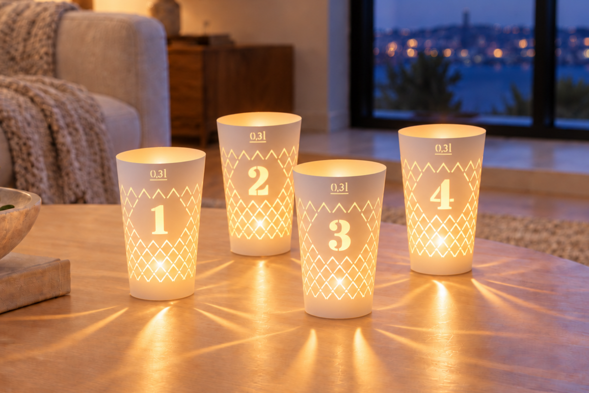 Lot de 4 luminaires nervurés Advent 
