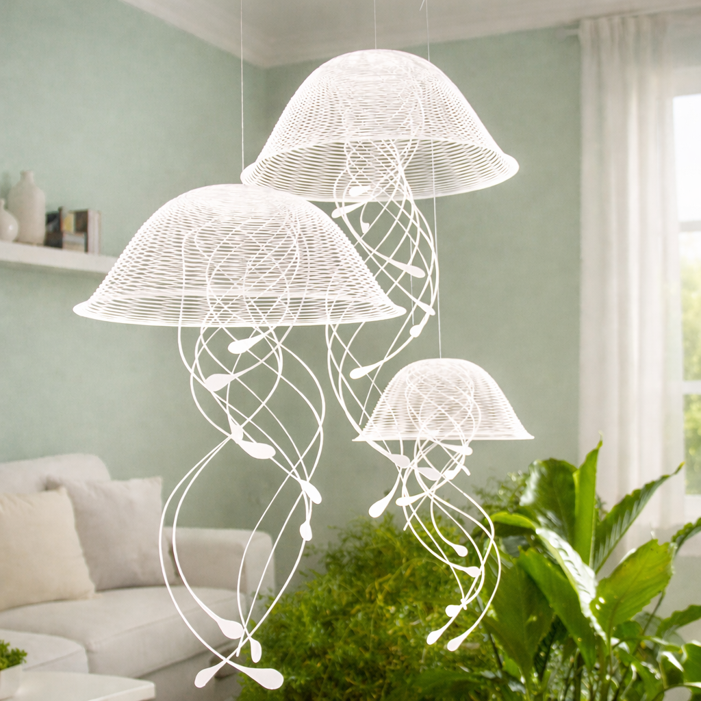 Quallen Skulpturen zum Hängen, JELLINDAS, Kinetische Kunst Modern, 3D Wanddeko, einzigartiges maritimes Geschenk - Andrea Moseler