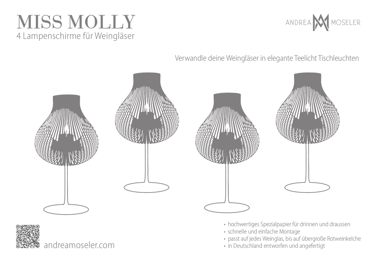 Weinglas-Lampenschirme Miss Molly rot weiß, originelles Geschenk für Weinliebhaber, Weihnachten Tischdeko - Andrea Moseler