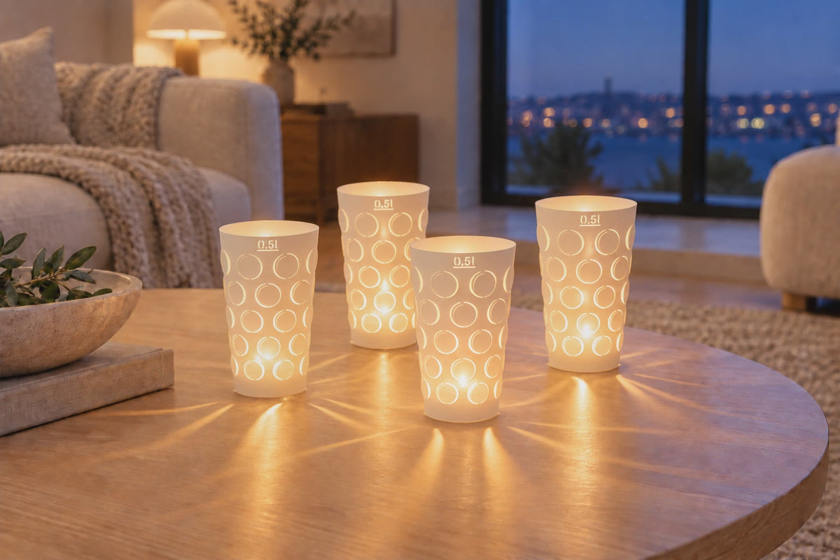 Palatinate Dubbelicht Advent set of 4 white 0.5L