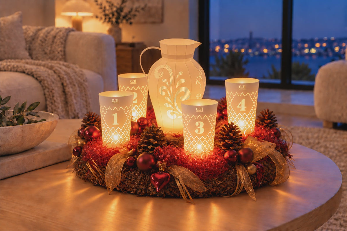 Lot de 4 luminaires nervurés Advent 