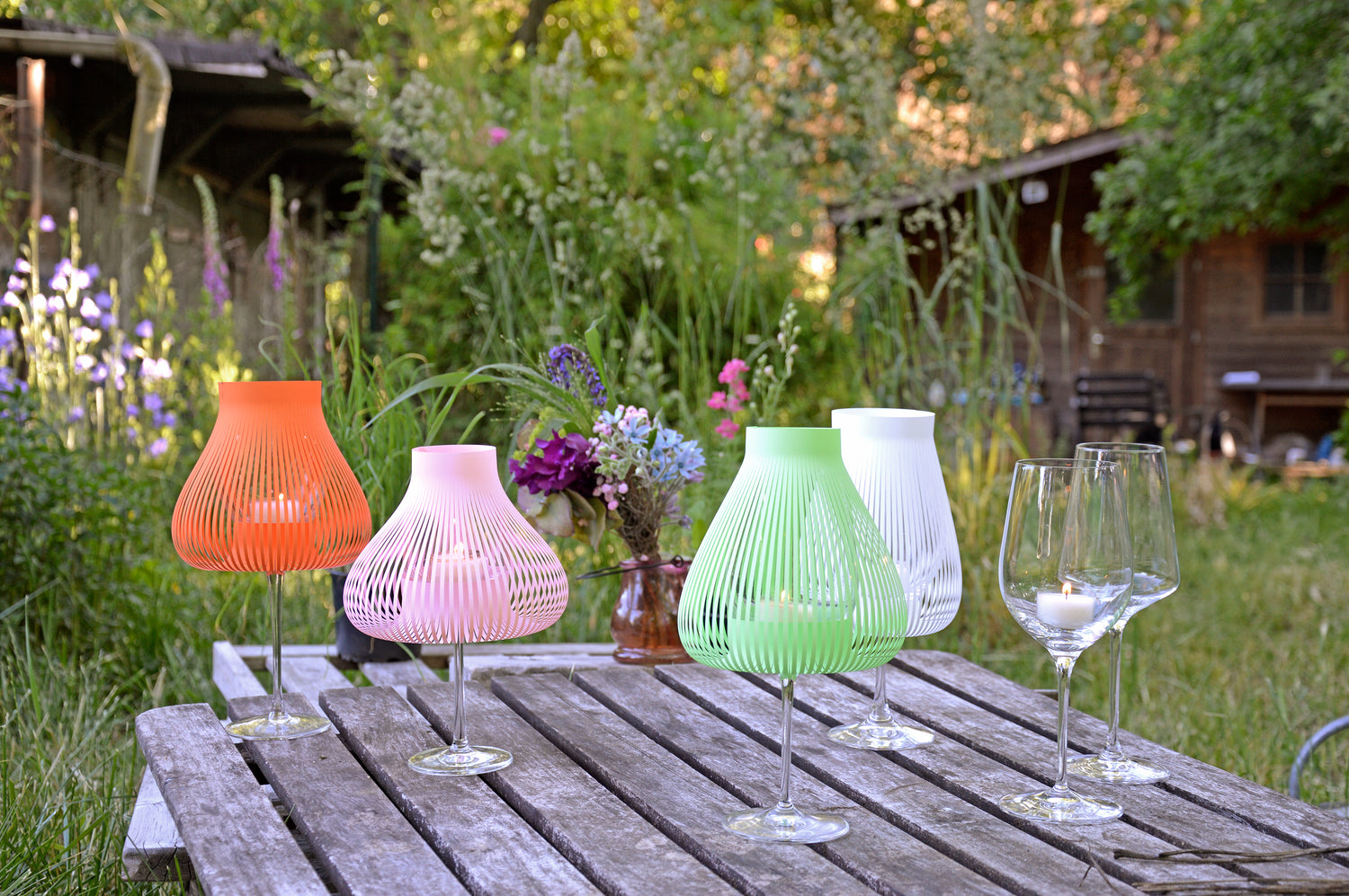 Miss Molly Lampenschirme für Weingläser 4er Set bunt - Andrea Moseler