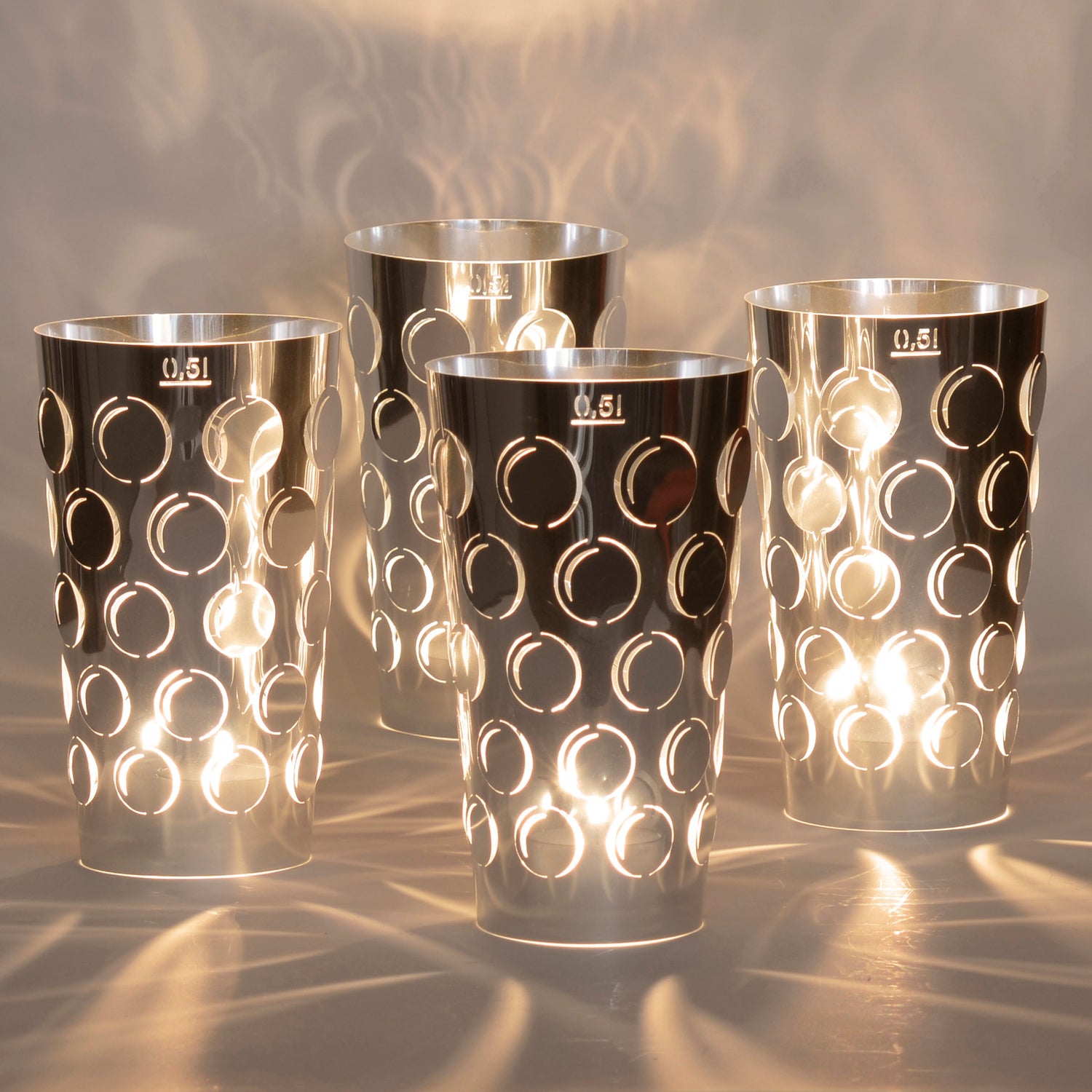 Dubbelicht 0,5L 4er Set silber - Andrea Moseler