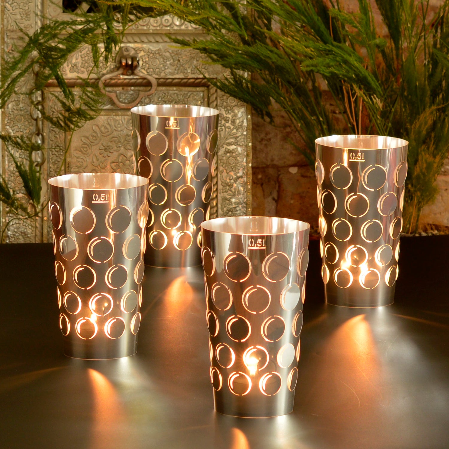 Dubbelicht 0,5L 4er Set silber - Andrea Moseler