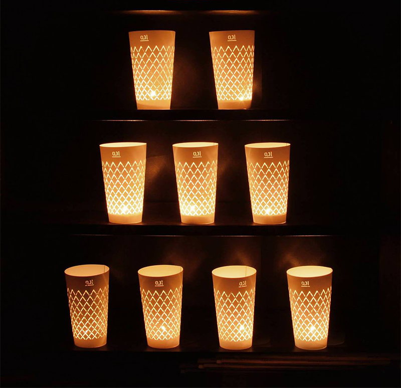 Geripptes Licht 0,3L weiß - Andrea Moseler