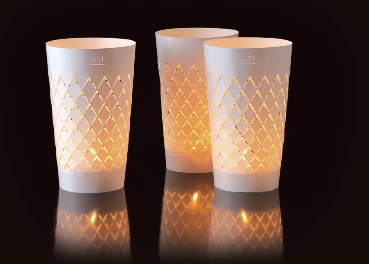 Geripptes Licht 0,3L weiß - Andrea Moseler