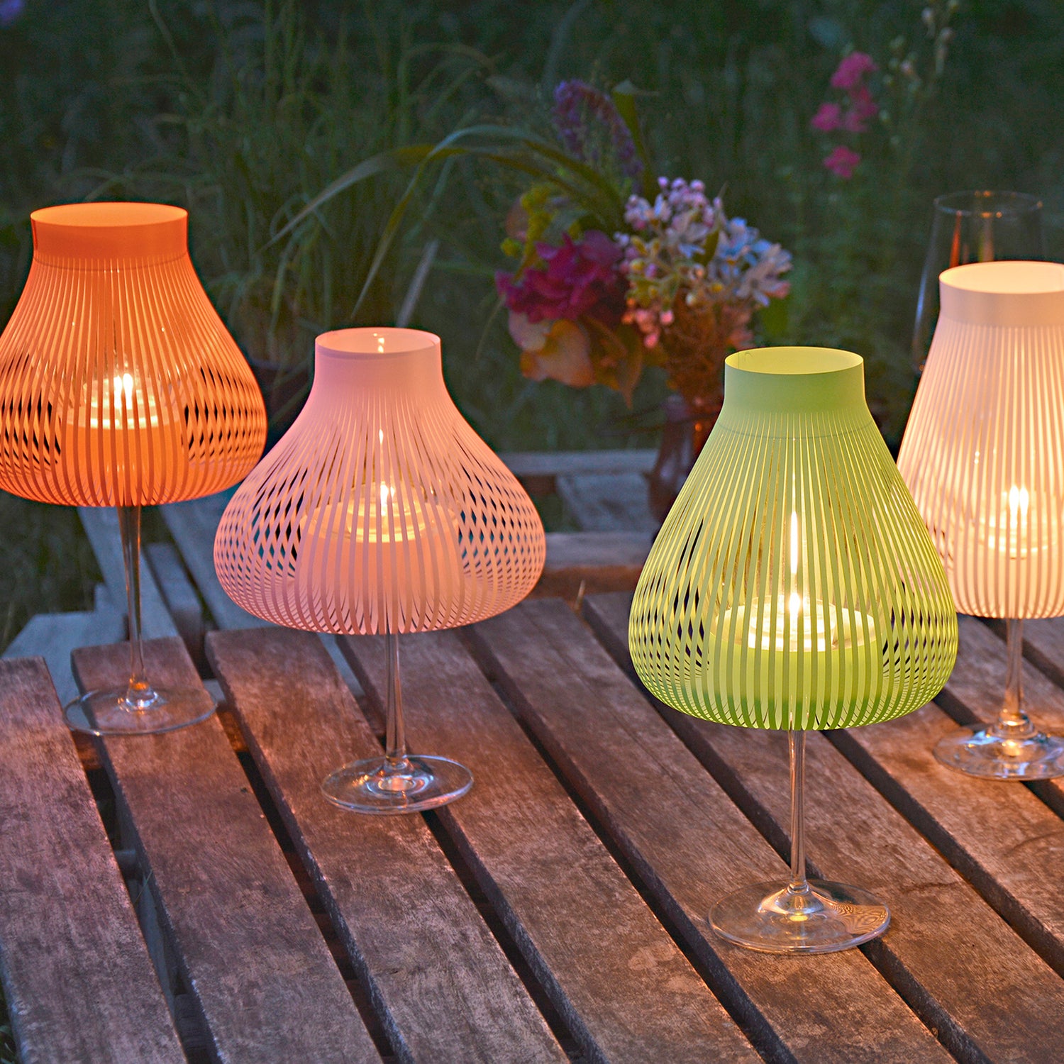 Miss Molly Lampenschirme für Weingläser 4er Set bunt - Andrea Moseler