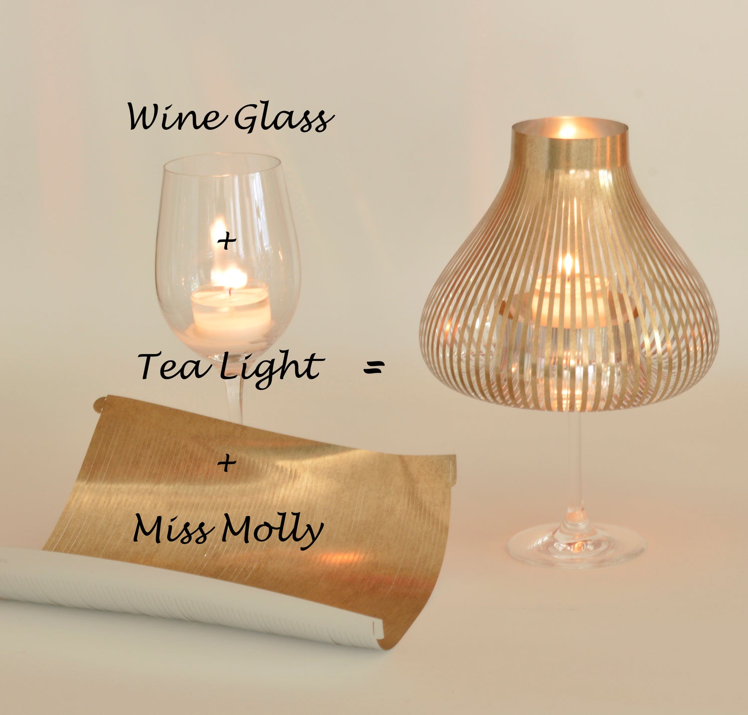 Miss Molly Lampenschirme für Weingläser antik gold - Andrea Moseler