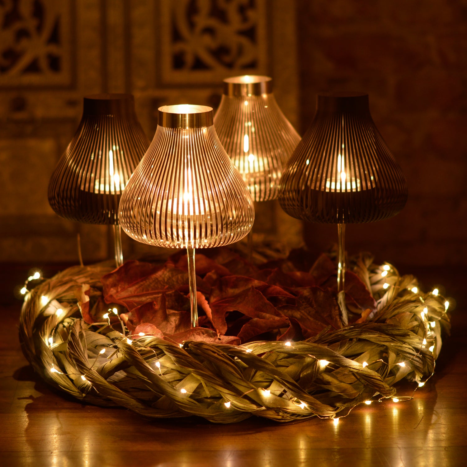 Miss Molly Lampenschirme für Weingläser silber schwarz - Andrea Moseler