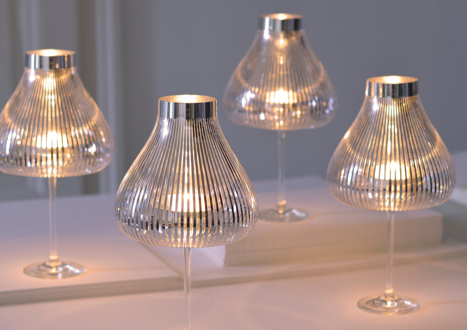 Miss Molly Lampenschirme für Weingläser silber - Andrea Moseler