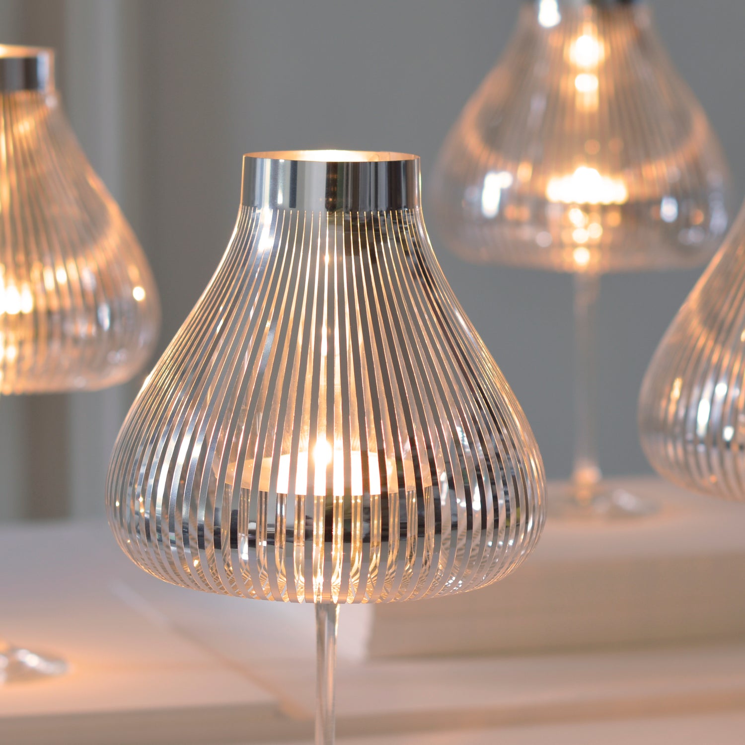 Miss Molly Lampenschirme für Weingläser silber - Andrea Moseler