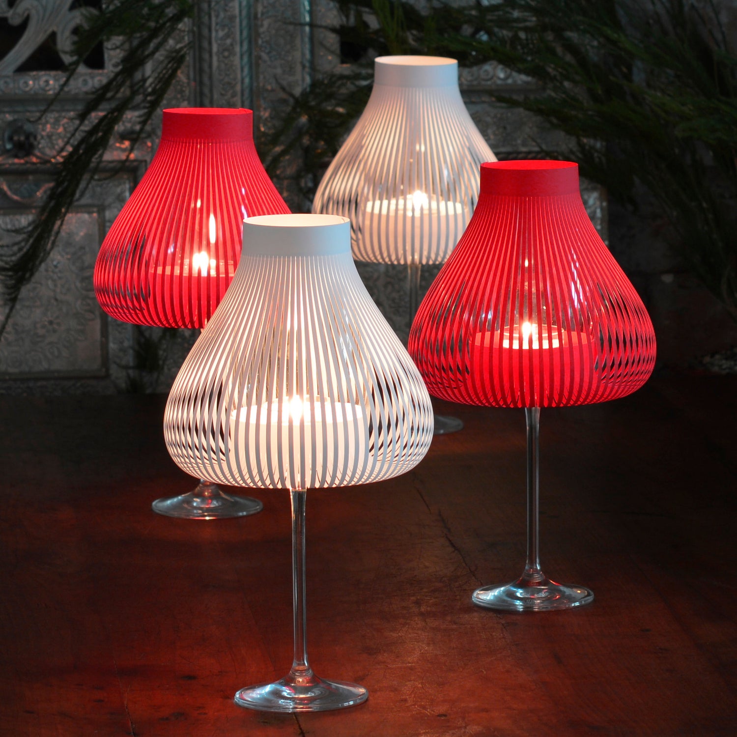 Miss Molly Lampenschirme für Weingläser rot weiß - Andrea Moseler